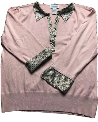 Blouseworks by Par Venture III Womens  shirt top blouse Pink Plus SZ 2X New