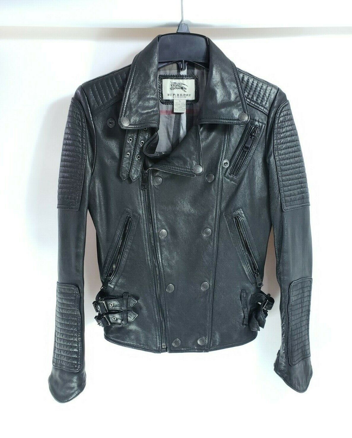 Burberry London Prorsum Black Women's Biker Leather Jacket Burberry London Prorsum Black Women's Biker Leather Jacket