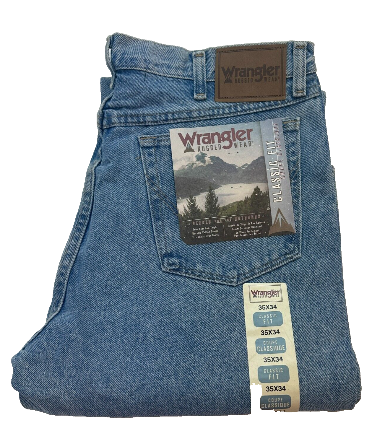 Мужские джинсы Wrangler Rugged Wear классического покроя с прямыми штанинами, Размер W35 L34, синие, Новые