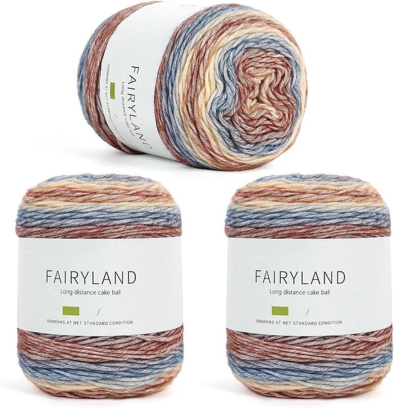 Cake Yarn for Crocheting, 3 Skeins Gradient Cake Yarn 100G (3.52 Oz) 245M (267 Y