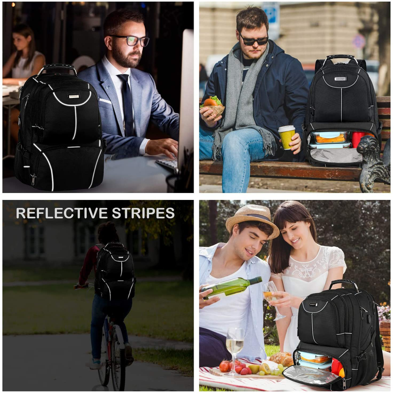 Lunch Bag Backpack Insulated Cooler Lunch Box Backpack Extra Large Grey-Rfid
