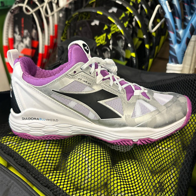 Diadora Speed Blushield Fly 2+ Women's Clay Court Tennis Shoes (Violet/White)