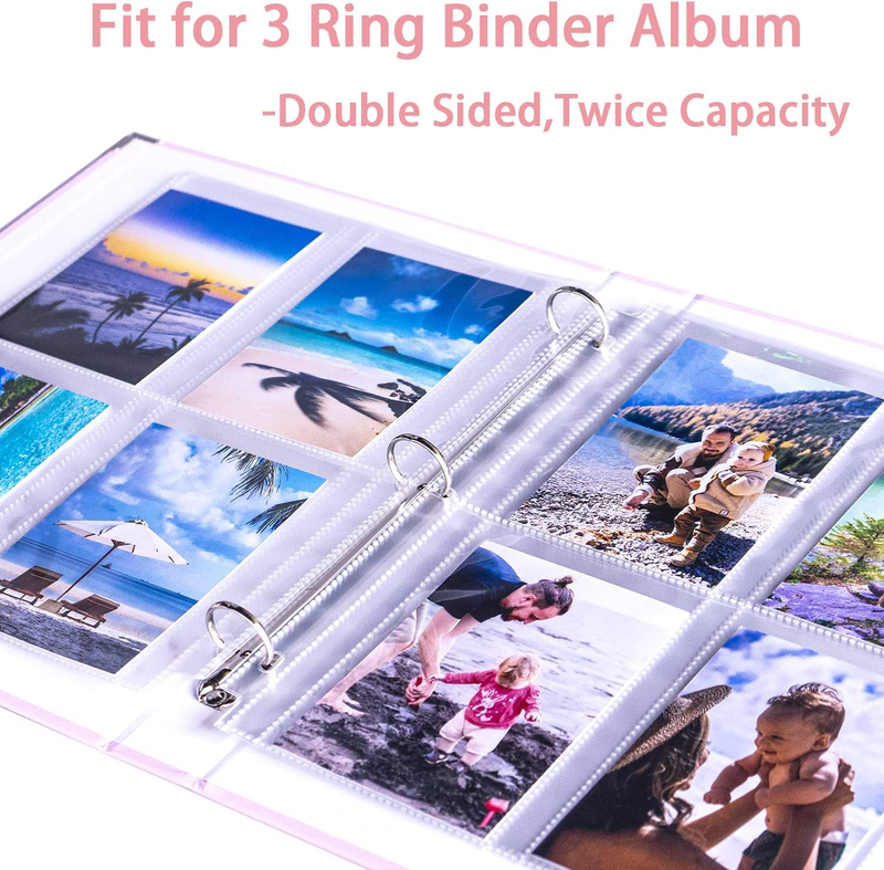 30 Pack 3.5X5" Photo Album Refill Pages for 3 Ring Binder,Ultra-Clear Photo Slee