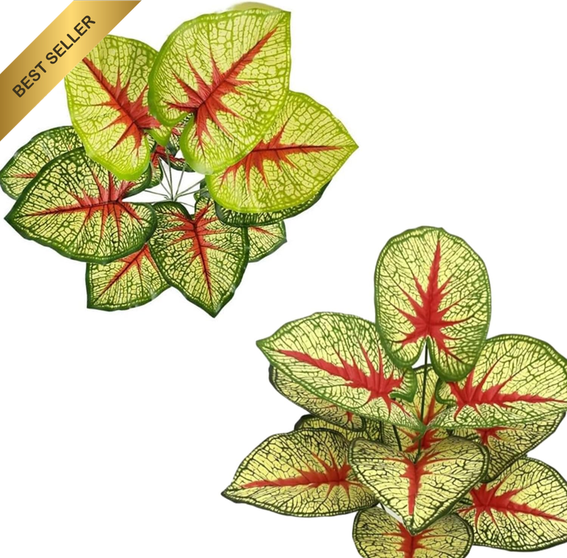 2 Pack Artificial Potted Plants Real Touch Faux Leaves Home Decor