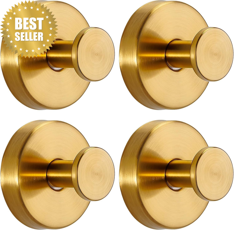 Strong Hold Suction Cup Hooks for Shower, 4-Pack No-Drill Bathroom Hooks for Tow
