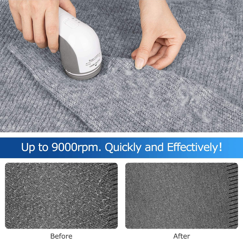 Lint Remover Fabric Shaver and Sweater Defuzzer with 2-Speeds, 2 Replaceable Sta
