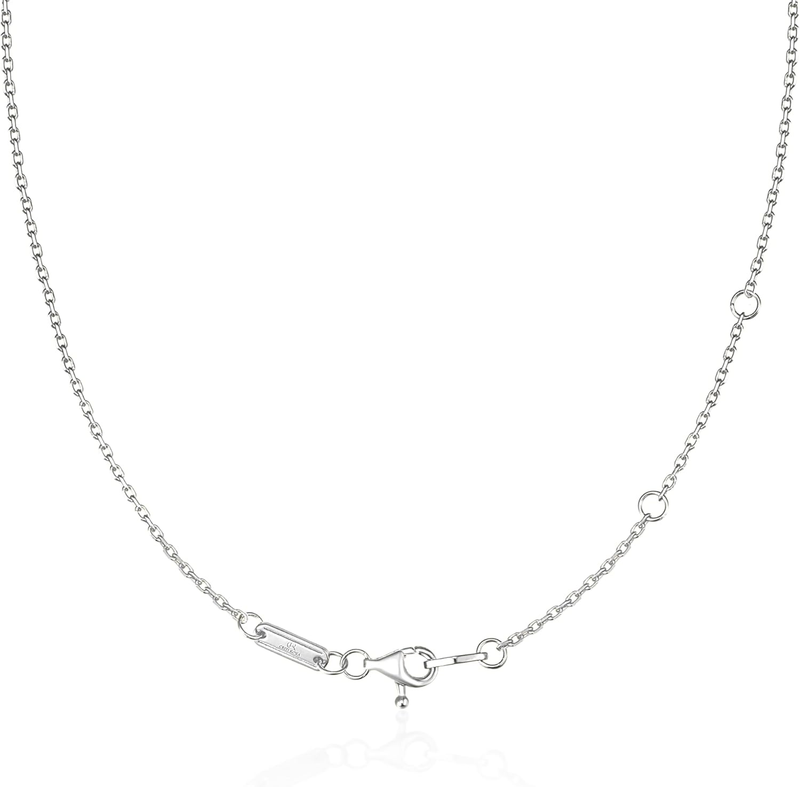 S925 Sterling Silver Chain Necklace for Women, 18 Inch Adjustable, Classic, Fash