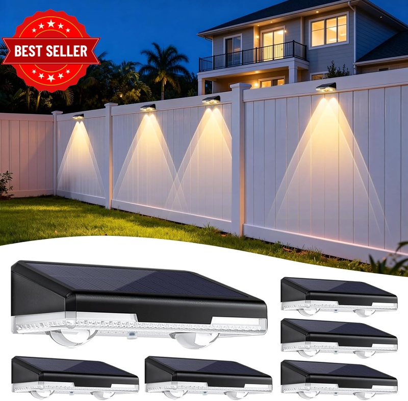 Solar Fence Lights Outdoor, 3000K/4000K/6000K 3 Colours, 6Pack