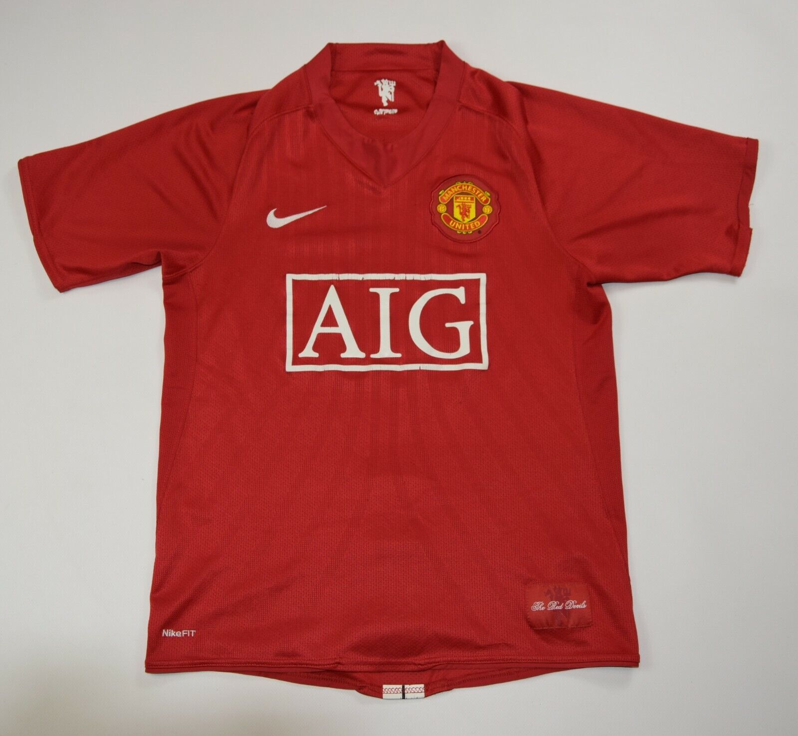 manchester united shirt nike AIG jersey red stripe size S manchester united shirt nike AIG jersey red stripe size S
