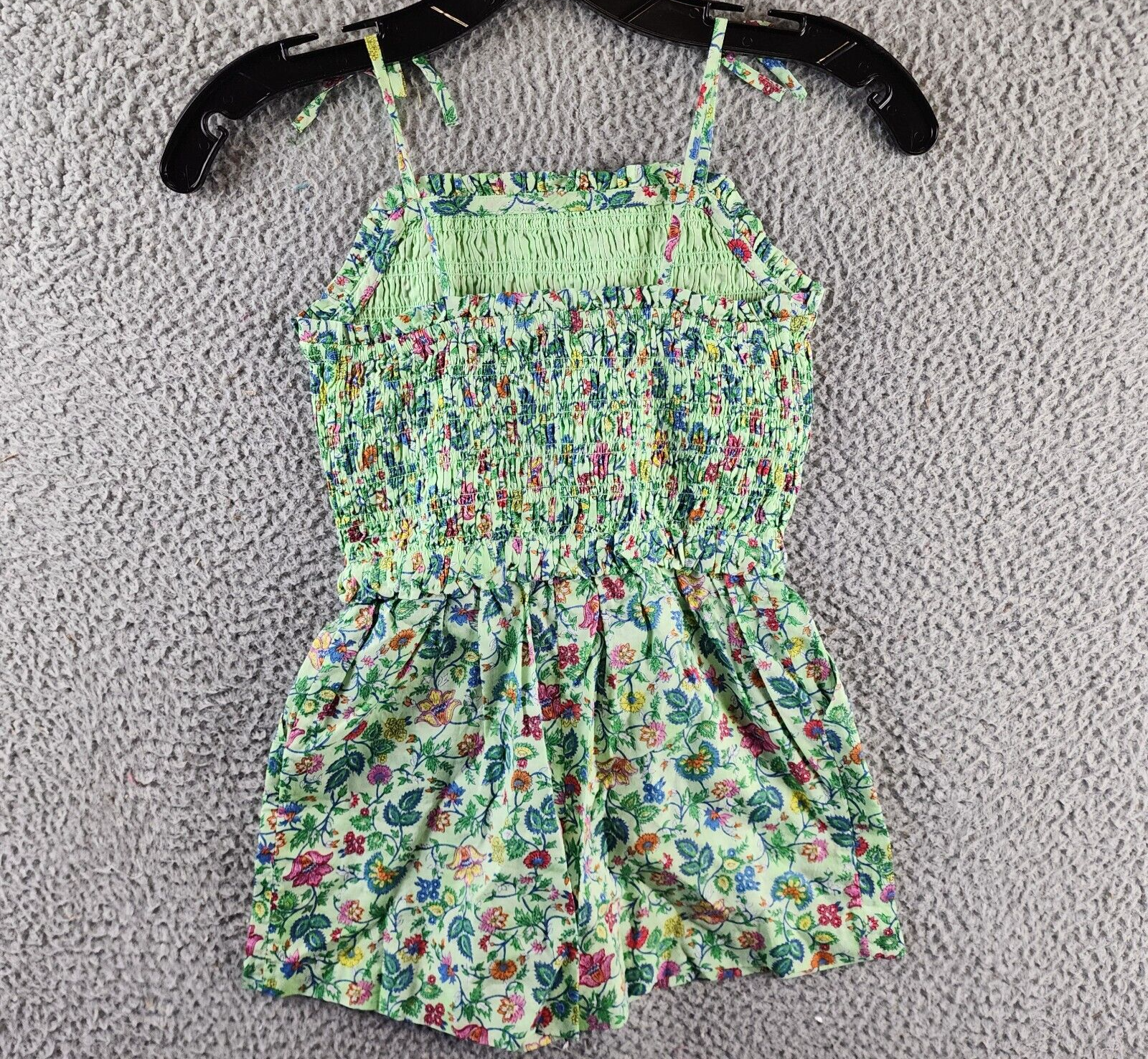 Polo Ralph Lauren Floral Smocked Batiste Romper Girls 6 Multicolor Straight Neck - Picture 10 of 13
