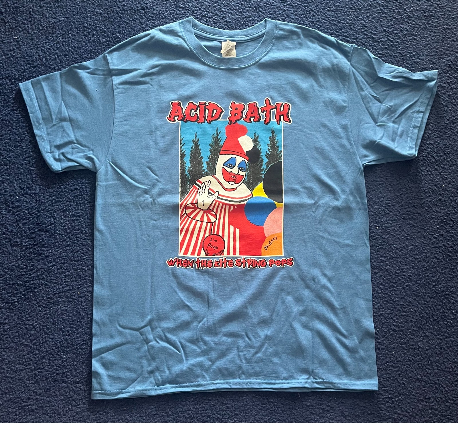 トップス 00s acid bath t-shirt ACID BATH - When The Kite String Pops - BLUE T-Shirt