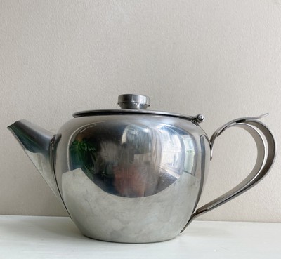 Vintage Retro 1960 s Sunnex Stainless Steel Tea Pot; Hong Kong; 0.6 Litres