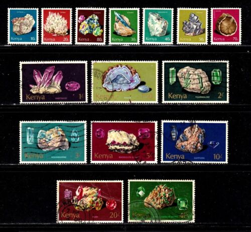 Kenya stamps #98 - 112, mint & used, topical set, minerals, SCV $61.50