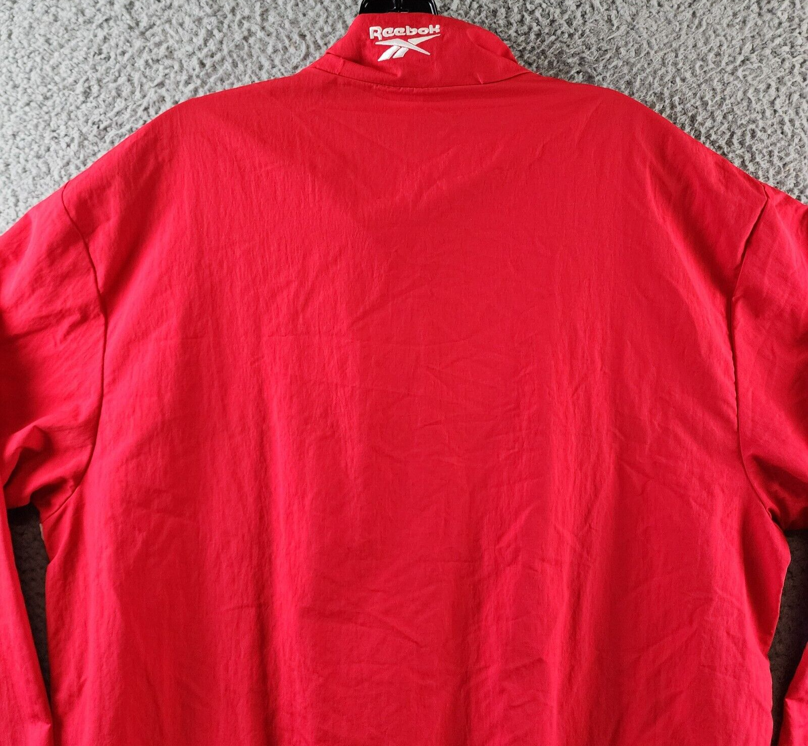 Reebok Retro Colorblocked Quarter-Zip Popover Men's L Vector Red Kangaroo Pocket - Picture 16 of 16