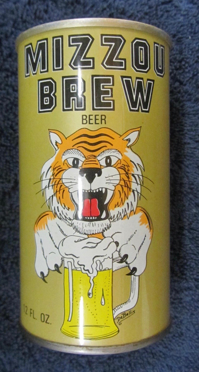 Vtg 1978 University of Missouri FOOTBALL TIGERS Mizzou Brew STEEL Beer Can NICE