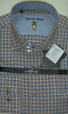 New Mens Visconti Black Label Limited Edition Checked Long Sleeve Shirt Size L