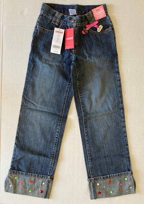 NWT Gymboree Cupcake Cutie Sz 7 Slim 7S Gem Cuff Jeans
