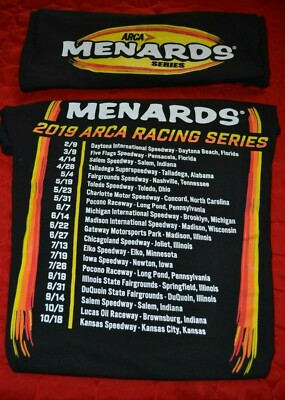 Menards 2019 Arca Racing Series Black T-Shirt Multiples Discount -Size: S - 3XL 