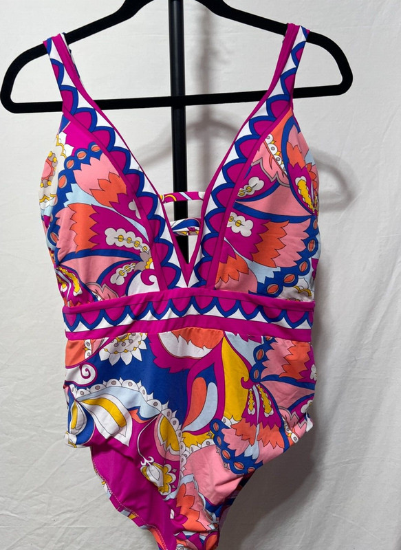 Trina Turk Sevilla Women Swim Suit Plunges 14 NWT NEW