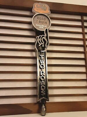 Mint Two Roads Brewing Co Road 2 Ruin Double IPA Logo 14'' Tall Beer Tap Handle