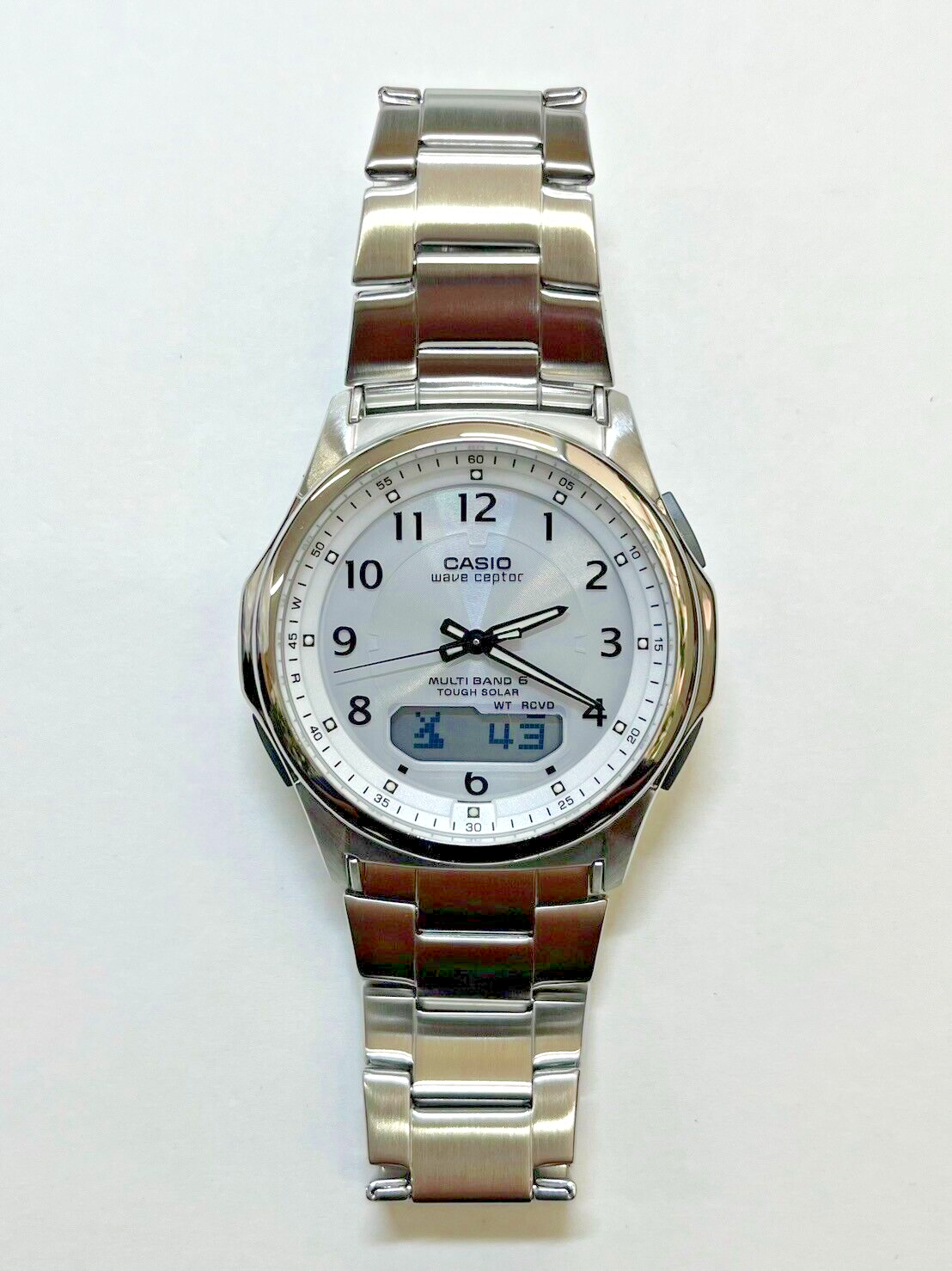 【美品】CASIO wave ceptor WVD-110TDGソーラー 時計 楽天市場】カシオ腕時計 ソーラー電波時計 カシオ 腕時計電波
