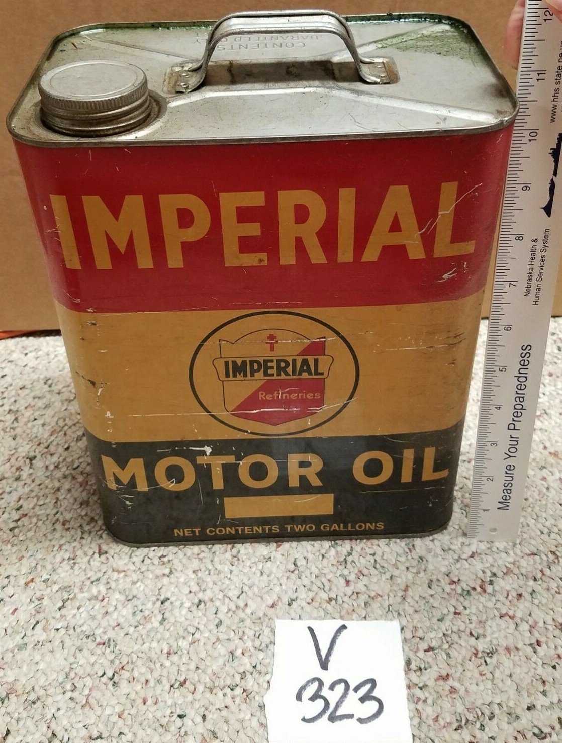 ビンテージ IMPERIAL MOTOR OIL 5ガロン缶 Oil Can, Motor Oil Can, Vintage Imperial Refineries 5 Gallon
