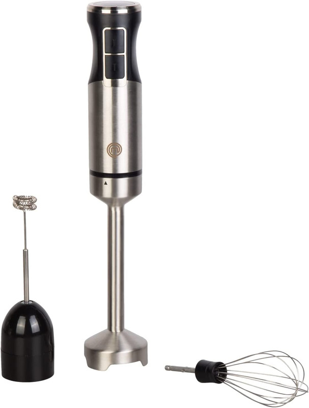 Masterchef Immersion Blender Handheld with Electric Whisk & Milk Frother Attachm