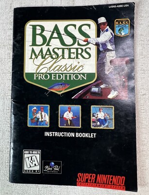 Bass Masters Classic Pro Edition Super Nintendo SNES Instruction Booklet Manual