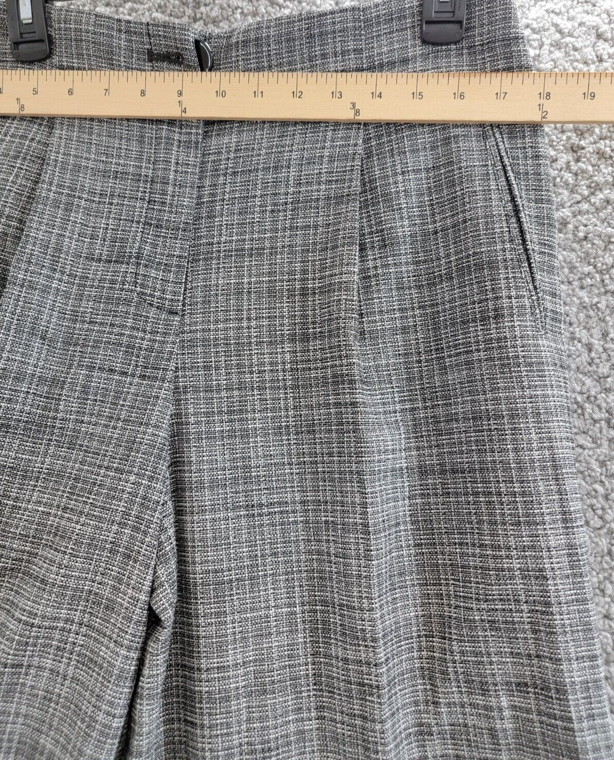 KARL LAGERFELD PARIS Plaid Side-Stripe Wide-Leg Pants Women's 10 Gray Multi - Picture 5 of 19
