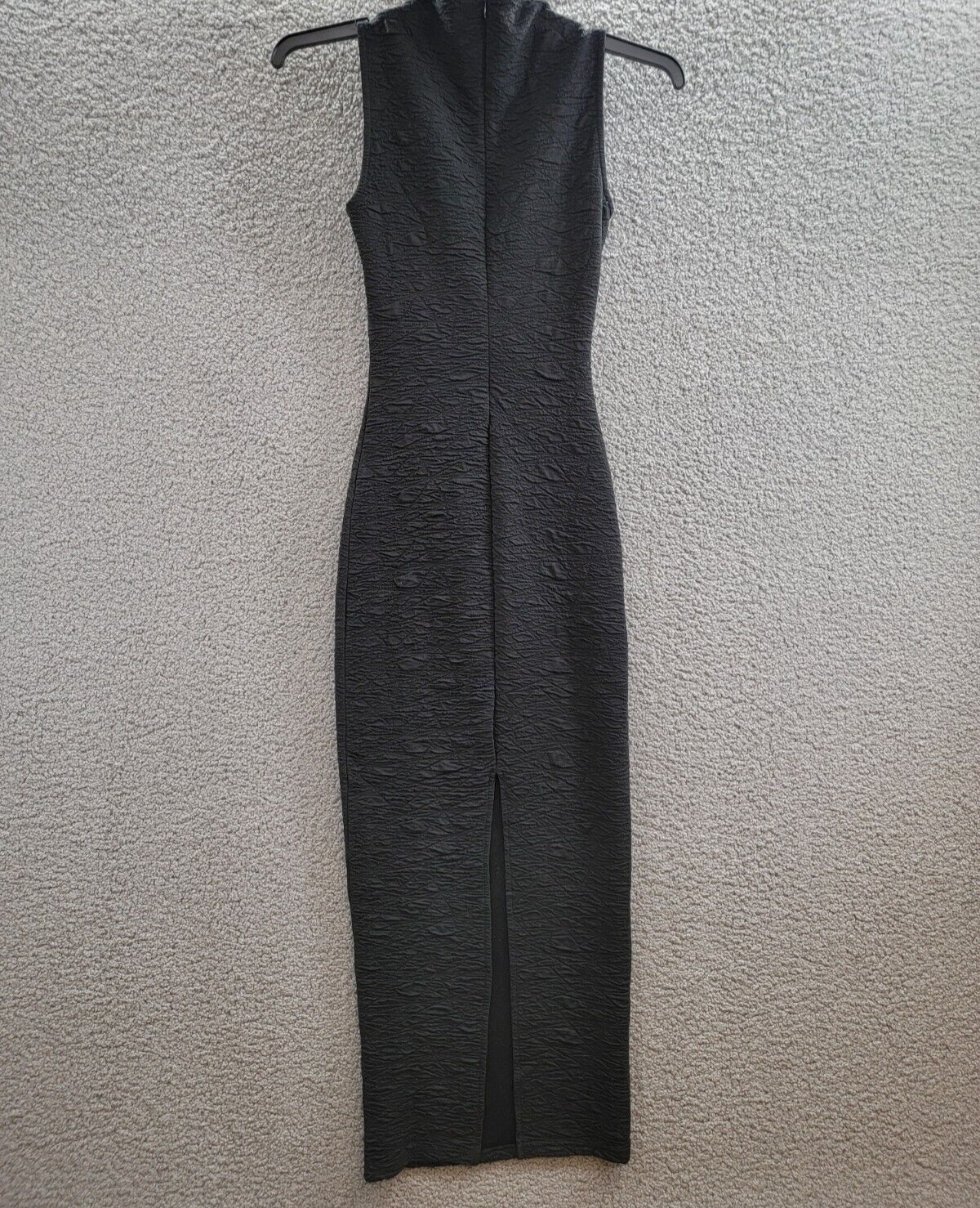 Good American Wide Scrunchie Maxi Dress Women's XS Black Mock Neck Back Zip - Picture 10 of 16