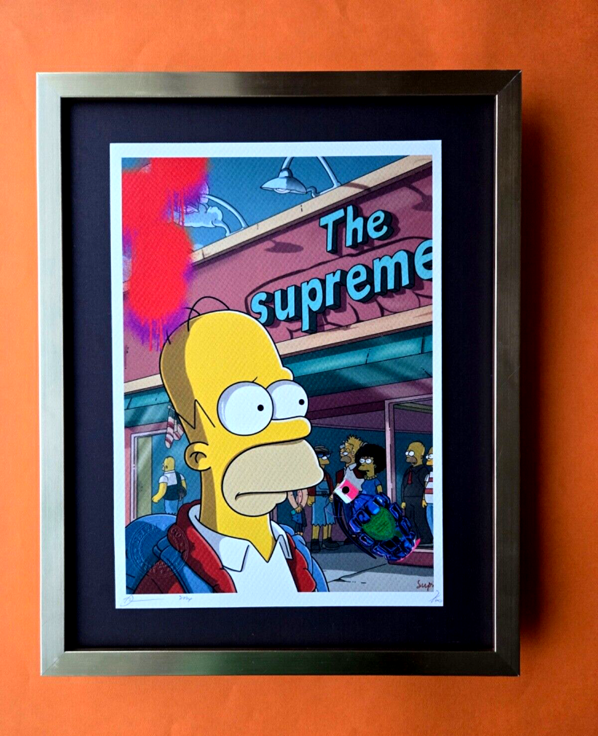本日限り価格！DEATH NYC BC860 サイン、ナンバー、COAあり 🔥Death NYC Original FramedPop Art Hand Signed HOMER SIMPSON