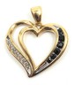 Sapphire & Diamond Heart Pendant 9ct Yellow Gold Beautiful Fine Jewellery-1.JPG