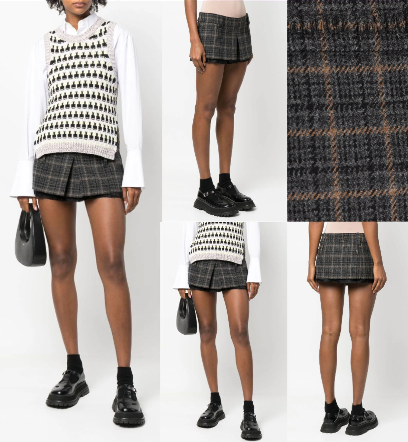 Pre-owned Miu Miu Mini Skirt Check Runway Tennis Skirt Tennis Short Skirt It44 In Multicoloured