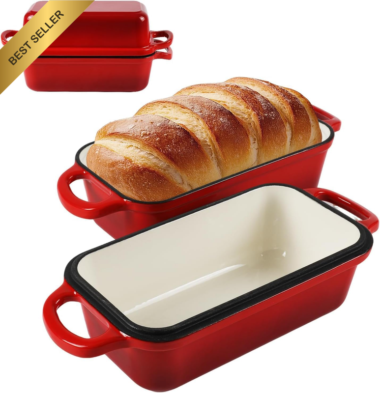 Cast Iron Dutch Oven, Dutch Oven for Sourdough Bread Baking, Heavy Duty Square L