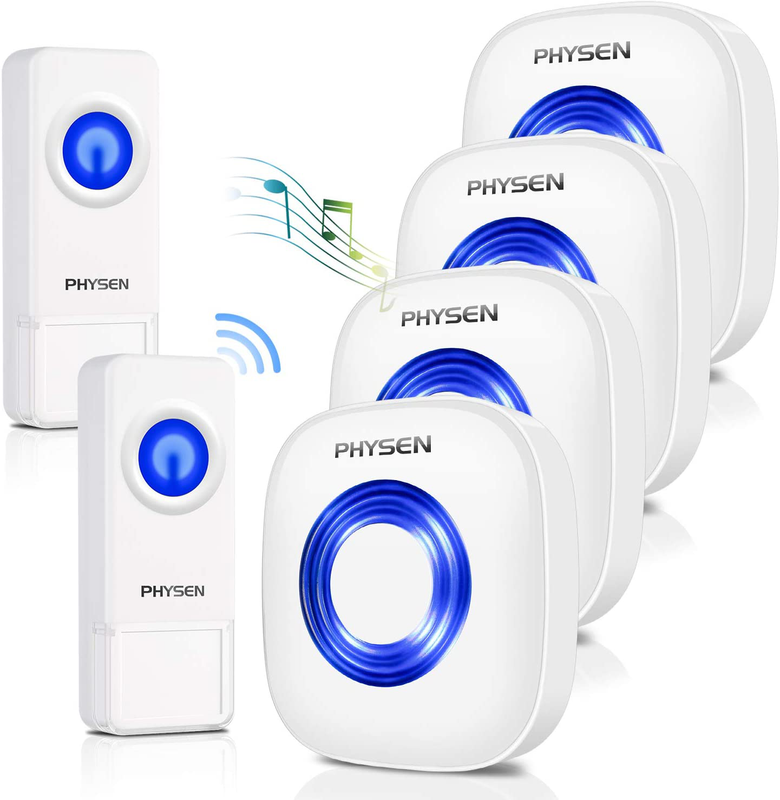 Wireless Doorbell PHYSEN Door Bells & Chimes Wireless with Mute Mode,58 Doorbell