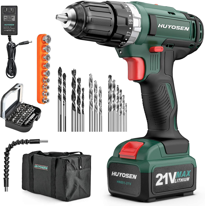Taladros Inalambricos De Impacto Set 56 Pzs Professional 21V Torque Hasta 46 Nm