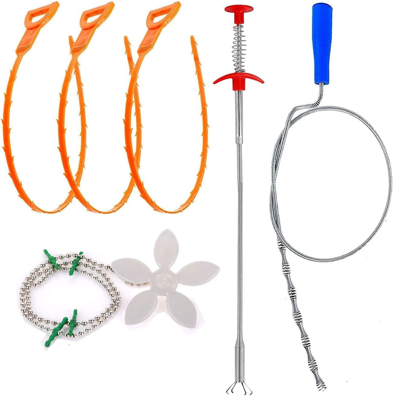 Drain Snake,6 Pack Shower Drain Unblocker,Multifunctional Sink Unblocker Tool 6