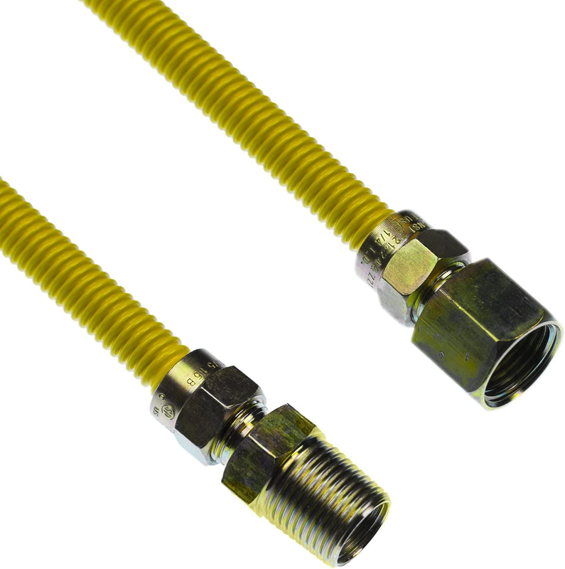 10-1215 Flexible Coated Gas Appliance Supply Line, 72-Inch, 3/8-Inch OD Connecto