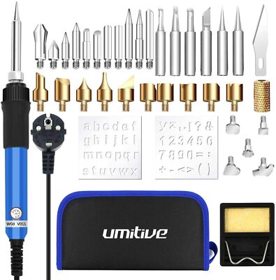 37 PCS Wood Burning Kit, Pyrography Pen Soldering Iron Wood Tool and Creative To