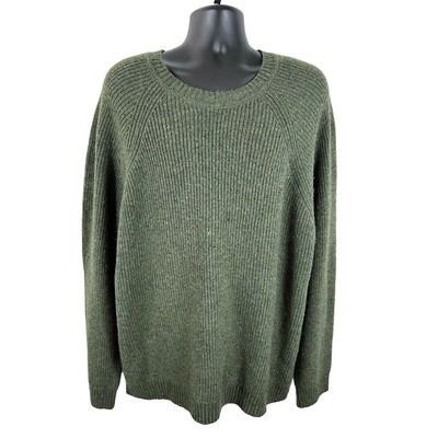 Marine Layer Re-Spun Cable Knit Green Pullover Sweater Size 2XL Long Oversized