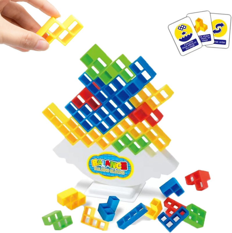 48 Pcs Tetra Tower Game Balance Stacking Blocks Game, Board Games for Kids & Adu