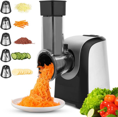 Electric Cheese Grater, 5 in 1 Professional Cheese Grater Electric Vegetable Sli