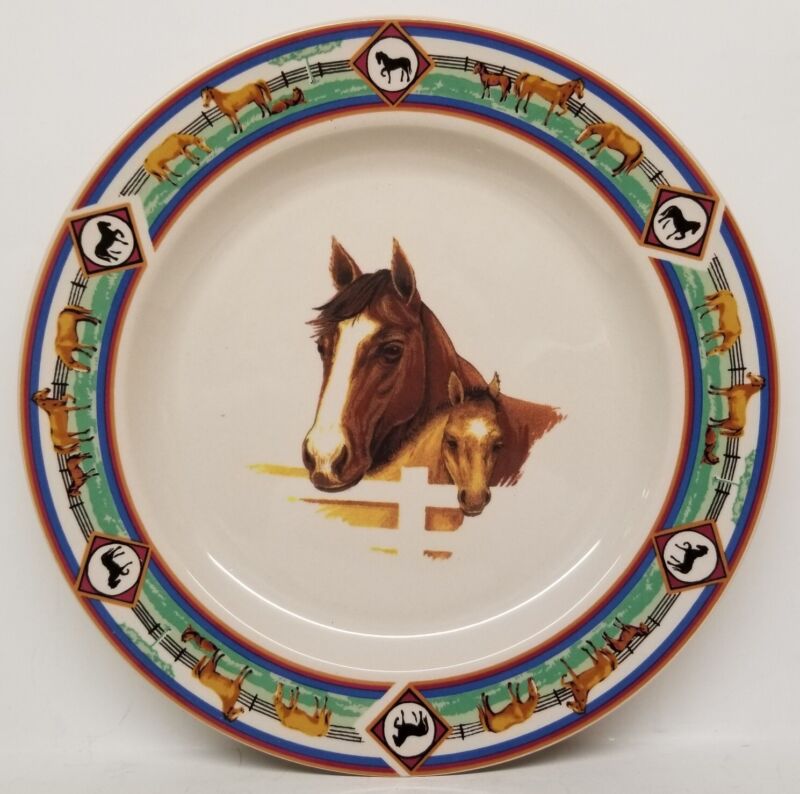2001 Folkcraft "cedar Valley Stables" 7 7/8" Salad Plate - 4 Available Brand New