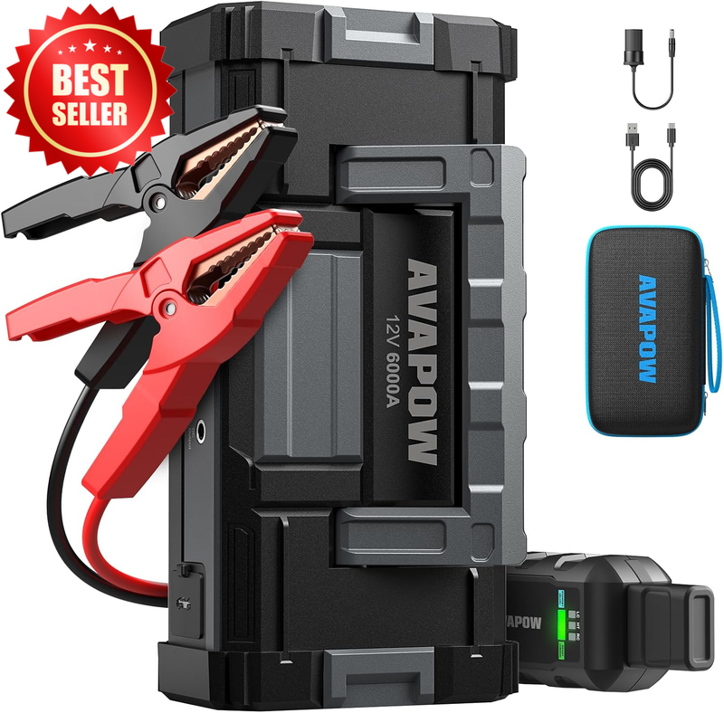 6000A Car Battery Jump Starter All Gas 12L Diesel Dual USB Quick Charge US