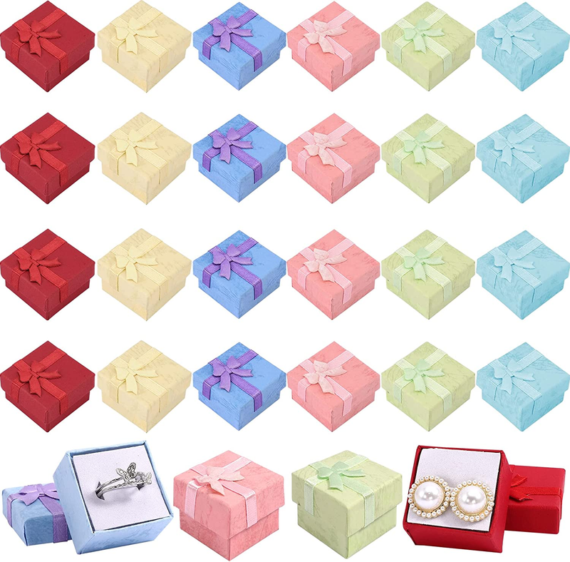 Set, Assorted Color Jewelry Boxes, Small Hard Gift Box For Ring