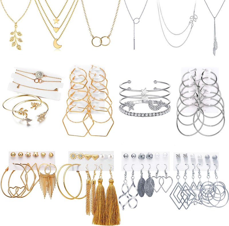 希少 ozwrt gold silver set Amazon.com: IFKM 21 PC Silver Plated Jewelry Set with 3