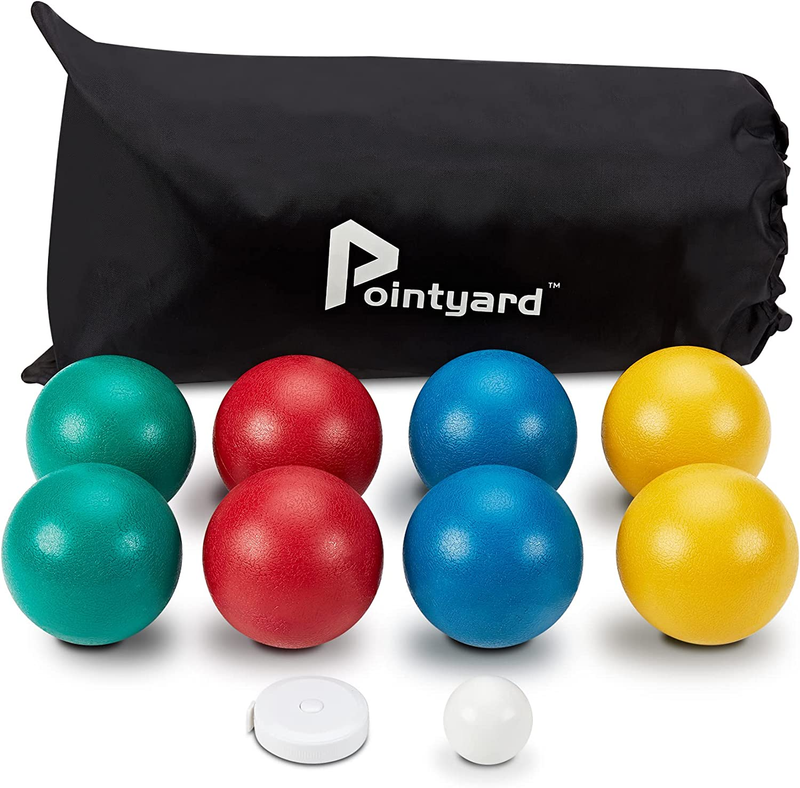Bocce Ball Set, Lighter 84Mm Bocce Ball Set with 8 PE Bocce Balls | 1 Pallino |