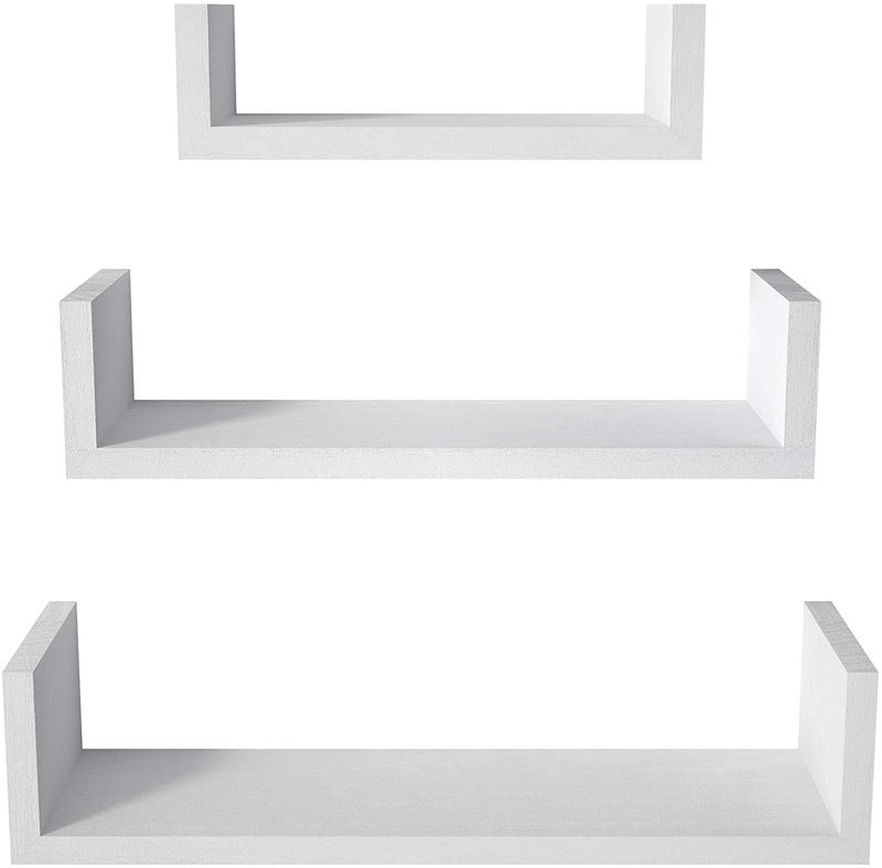 Floating Shelves Wall Mounted, Solid Wood Wall Shelves, Whit