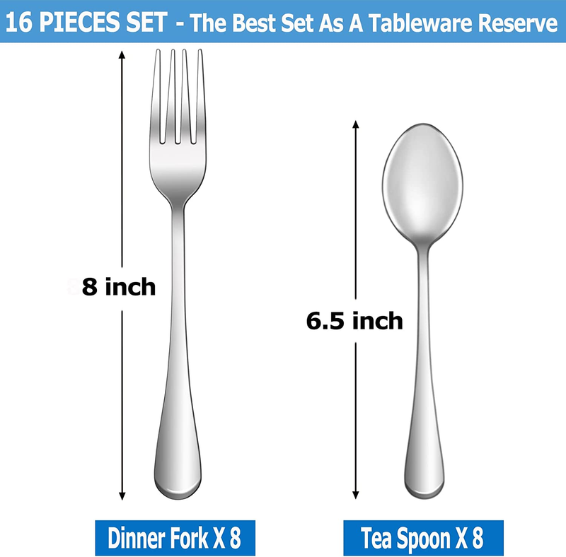 16 Pcs Forks and Spoons Silverware Set,Food Grade Stainless Steel Flatware Cutle