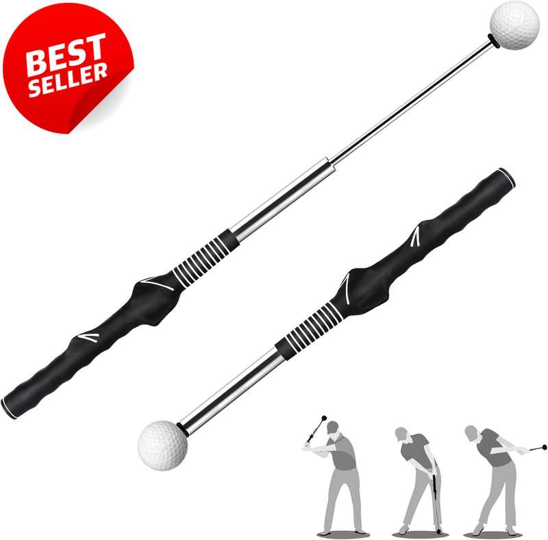 Retractable Golf Swing Trainer Right-Handed Grip Trainer Arm Band Tempo - US
